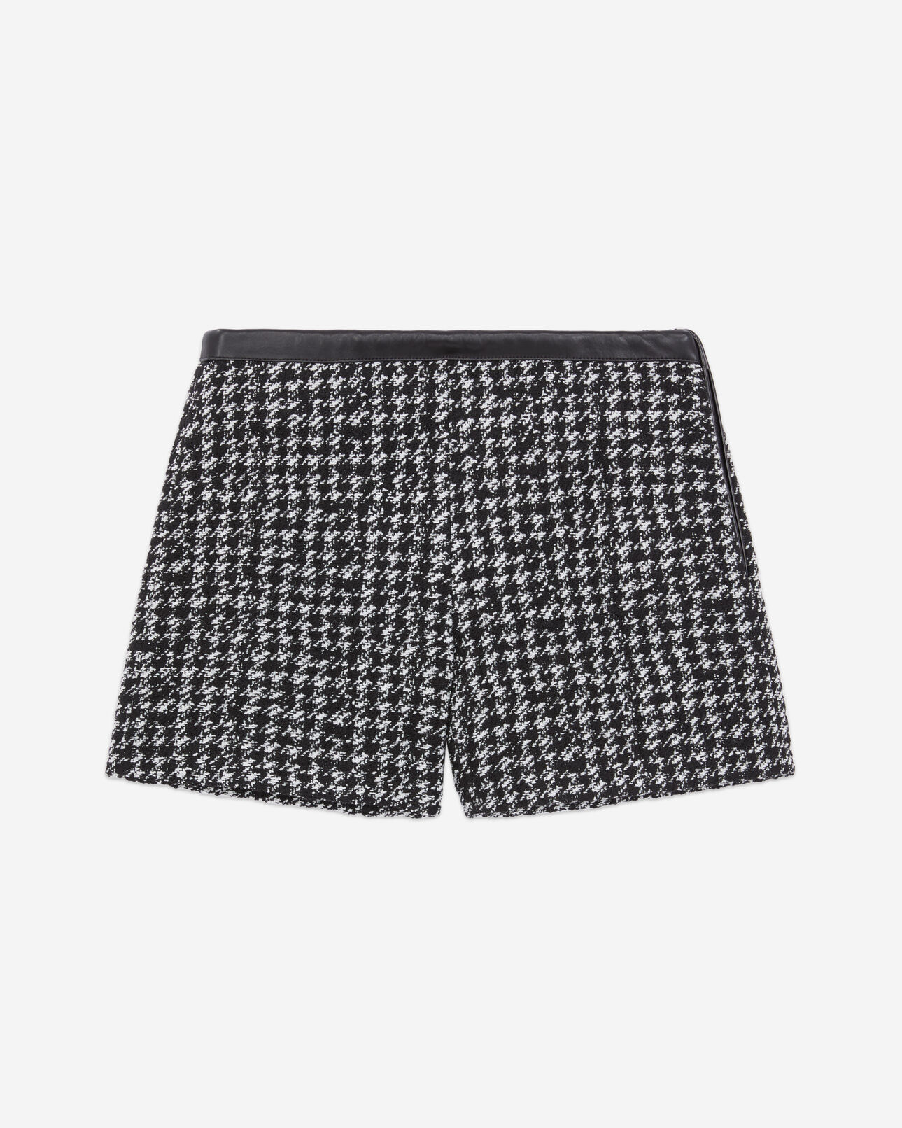 The Kooples WOMEN BLACK WHITE black tweed shorts