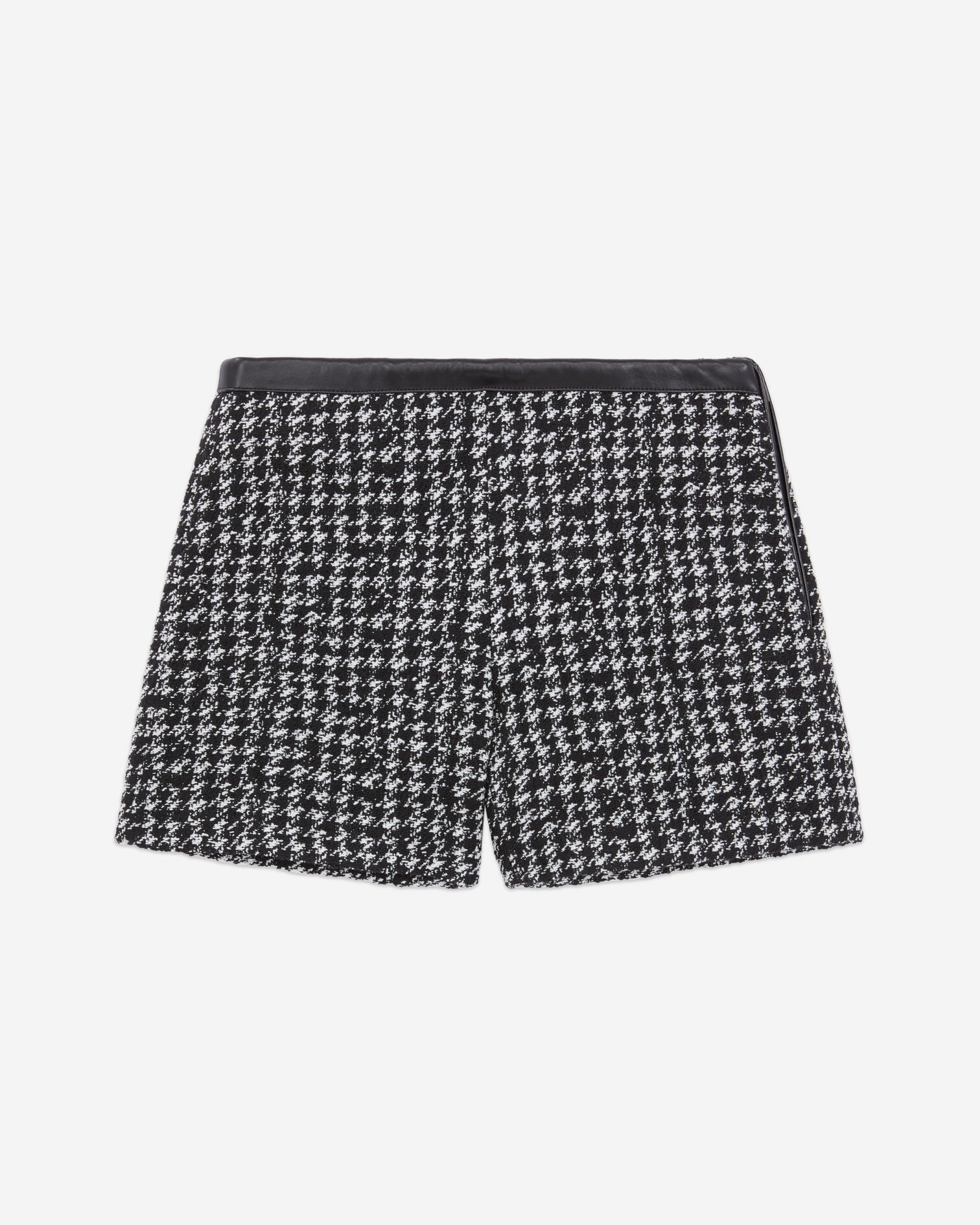 Black tweed shorts, BLACK WHITE, hi-res image number null
