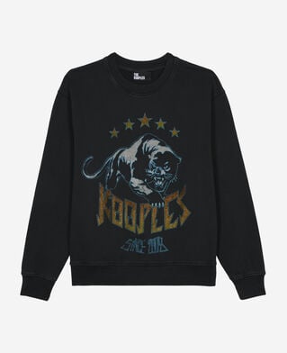 The Kooples FEMME BLACK WASHED sweatshirt avec sérigraphie noir