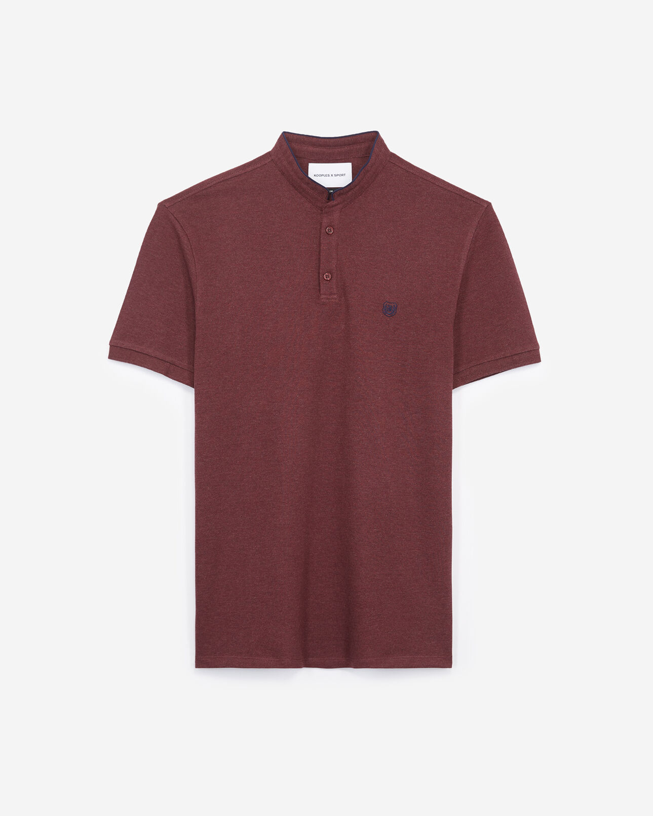 The Kooples H BURGUNDY MEL / NIGHT BLUE slim-fit burgundy polo officer collar+slits