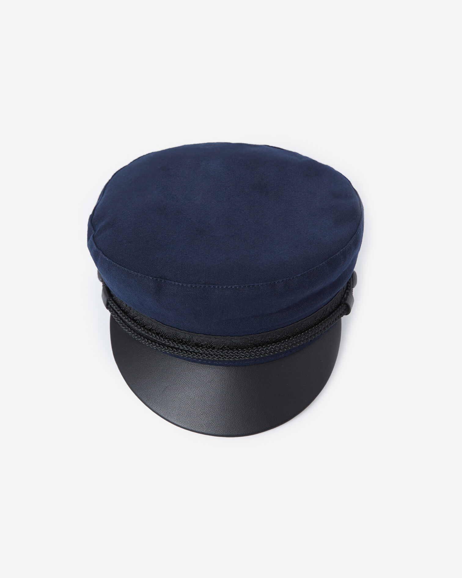 Casquette luxe bleue à visière en cuir noir, NAVY, hi-res image number null