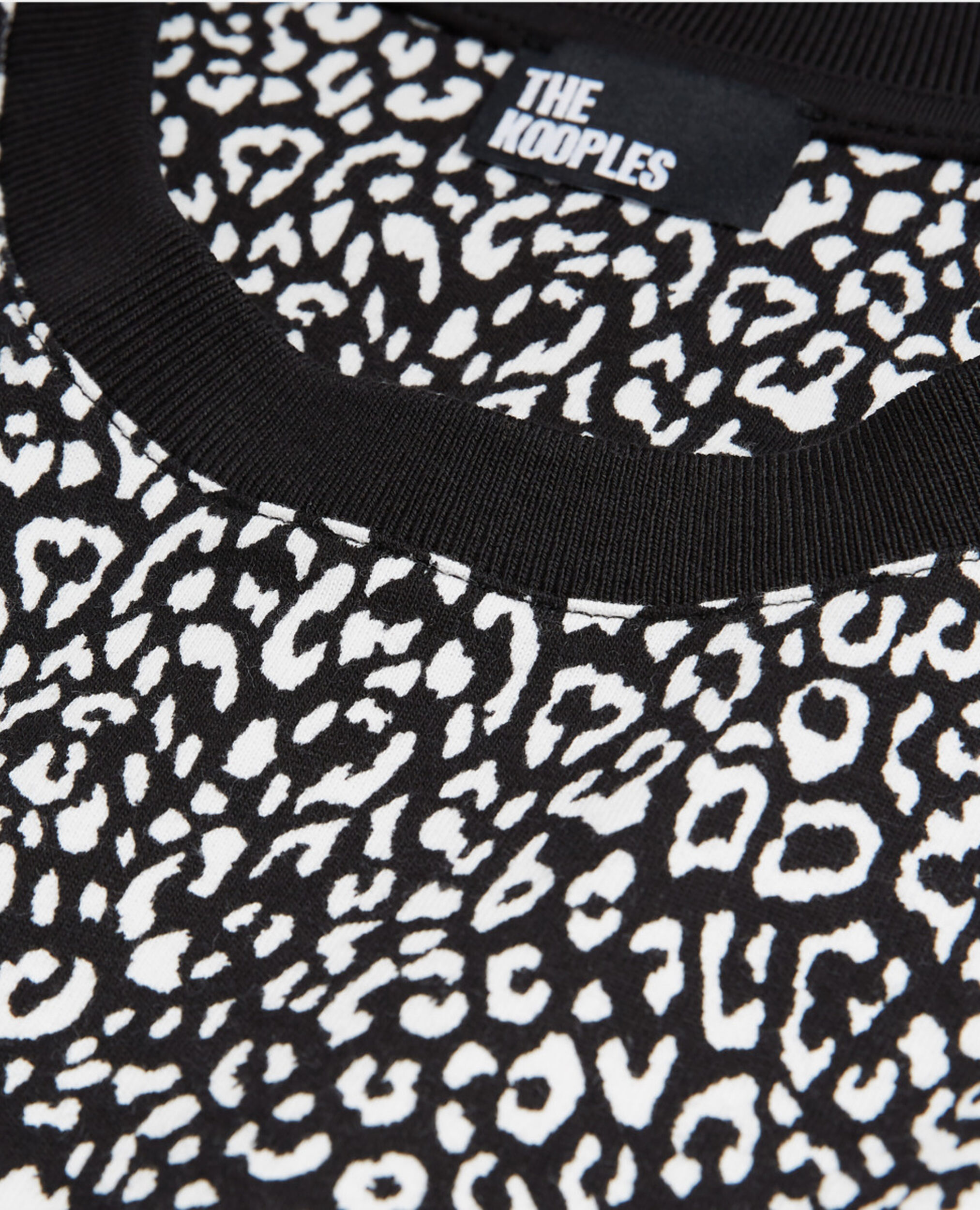 Black leopard print T-shirt, ECRU, hi-res image number null
