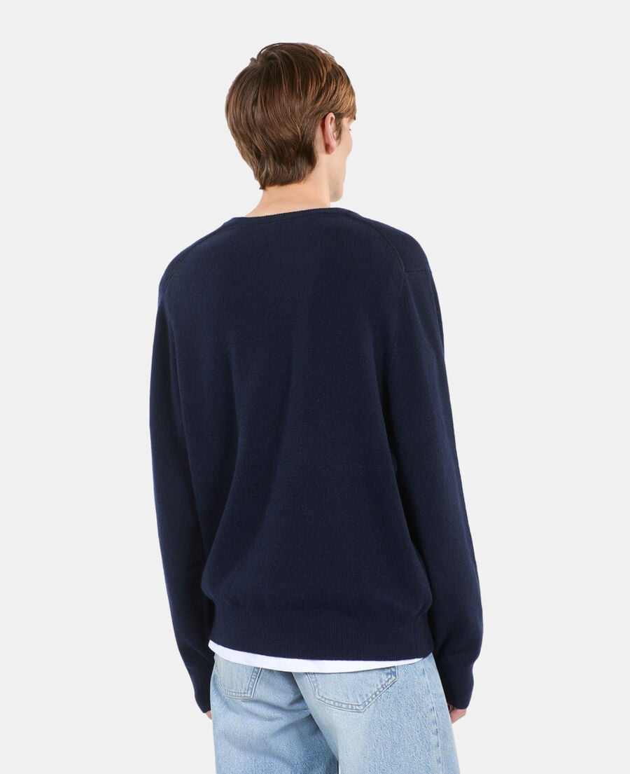 The Kooples HERREN NAVY marineblauer pullover aus kaschmir