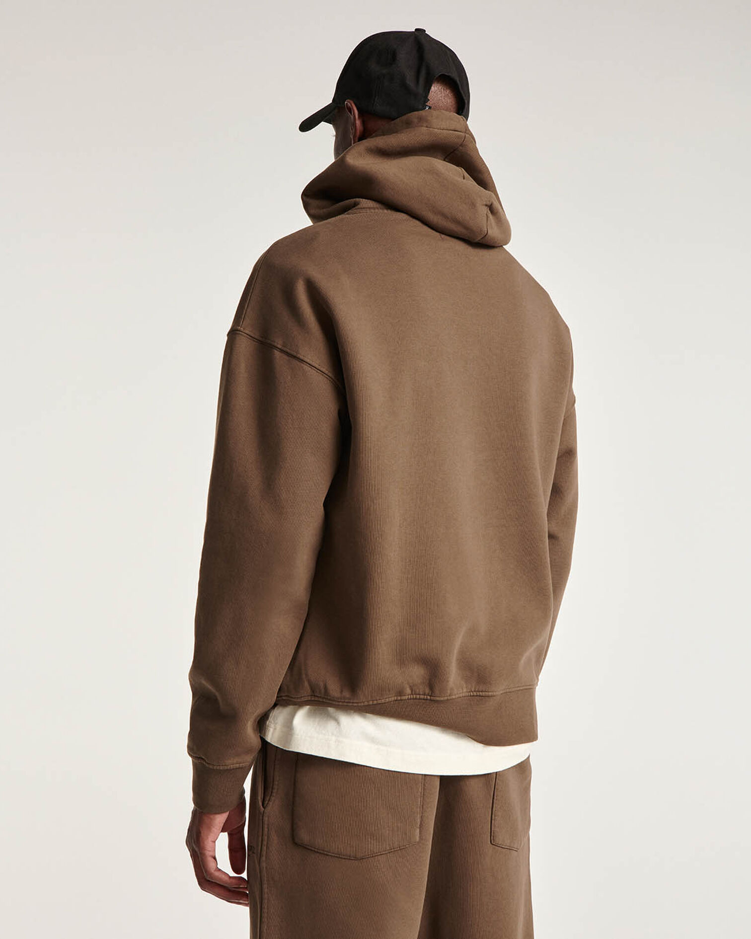 Chocolate cotton hoodie with logo, BROWN, hi-res image number null