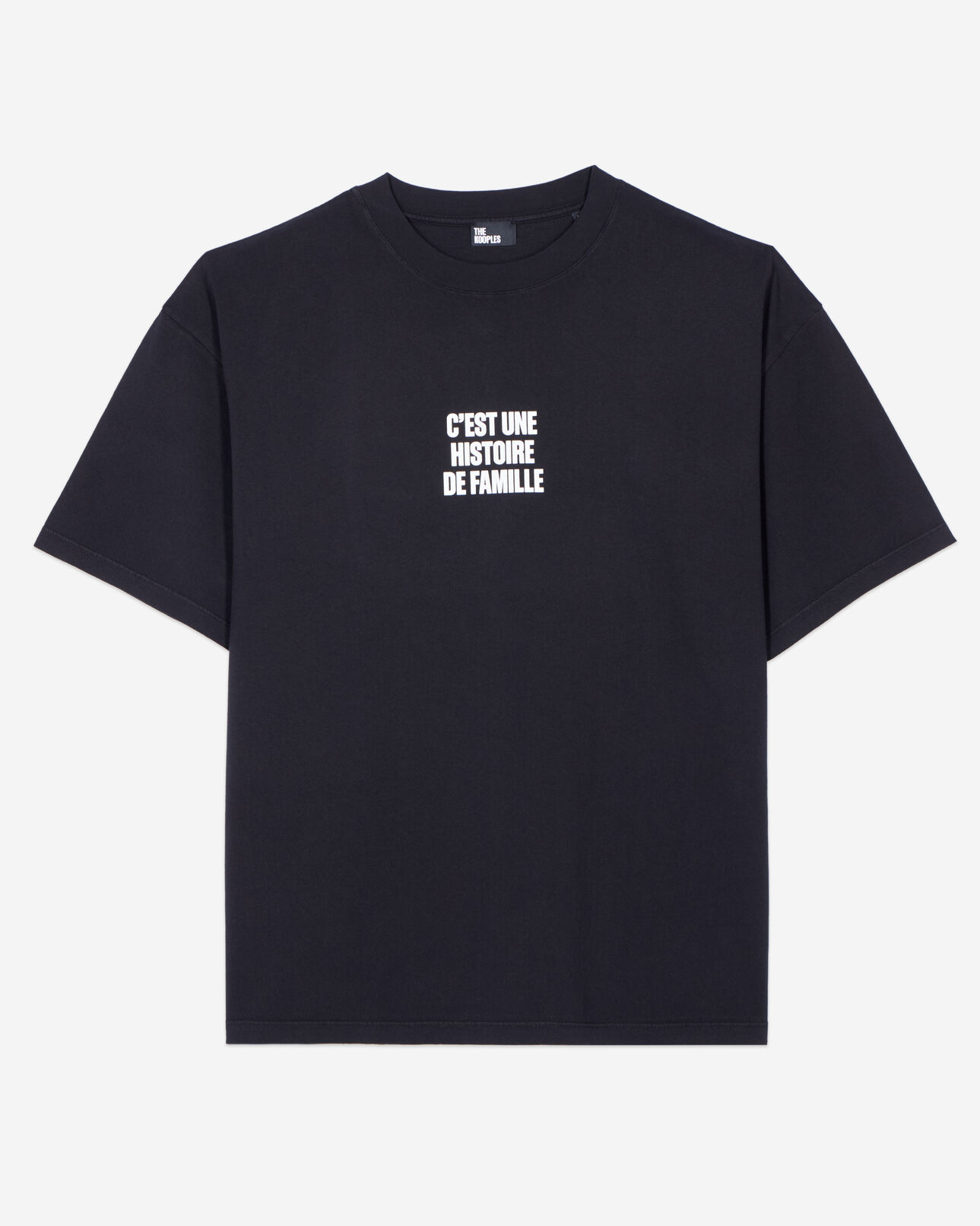The Kooples MEN BLACK WASHED black histoire de famille serigraphy t-shirt