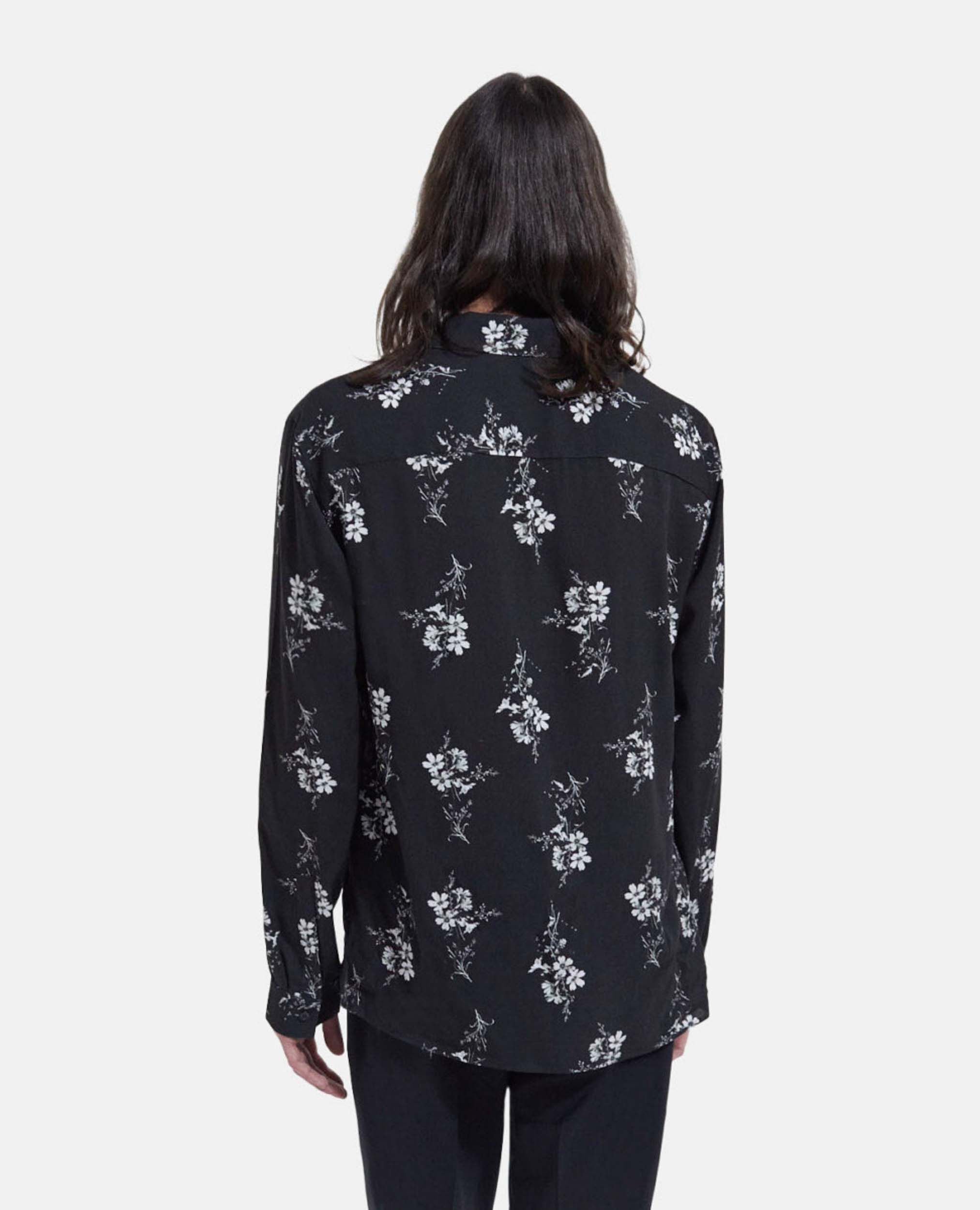 Floral shirt, BLACK WHITE, hi-res image number null