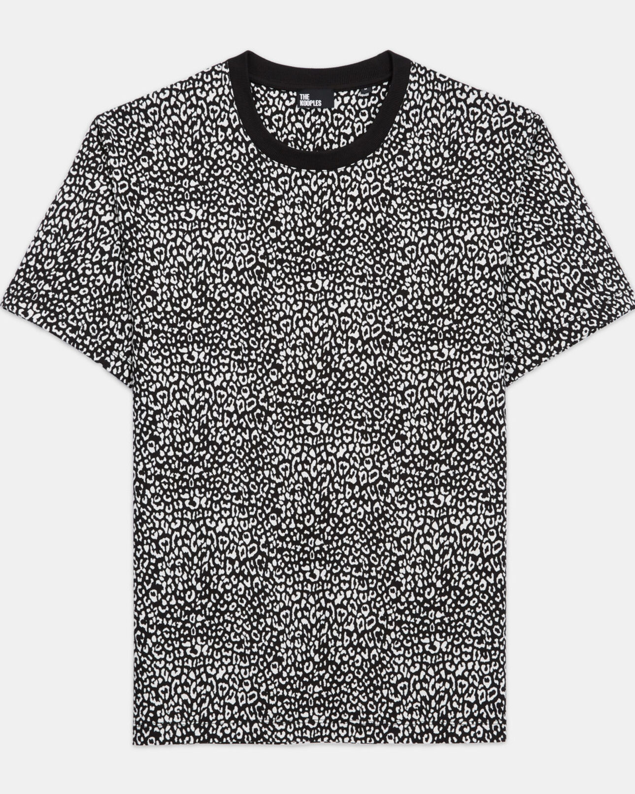 The Kooples MEN ECRU black leopard print t-shirt