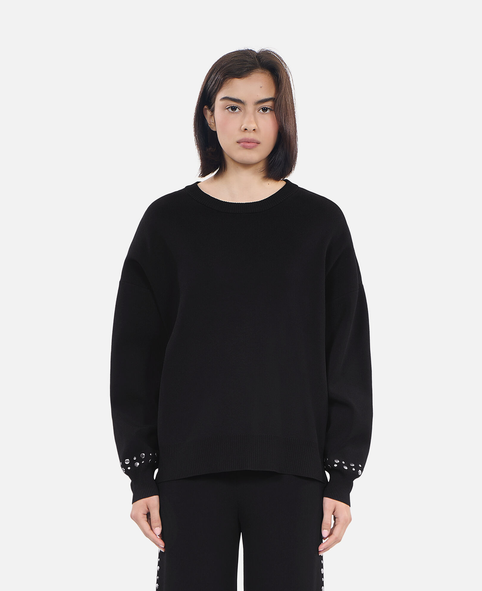 The Kooples FEMME BLACK sweatshirt noir avec studs
