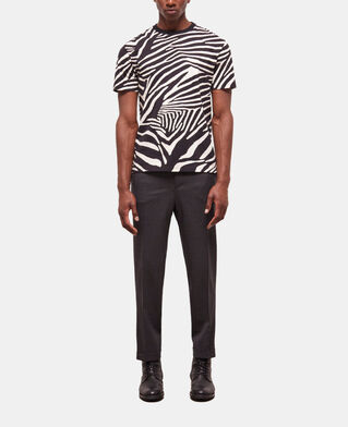 The Kooples HOMME BLACK / WHITE t-shirt homme imprimé zèbre