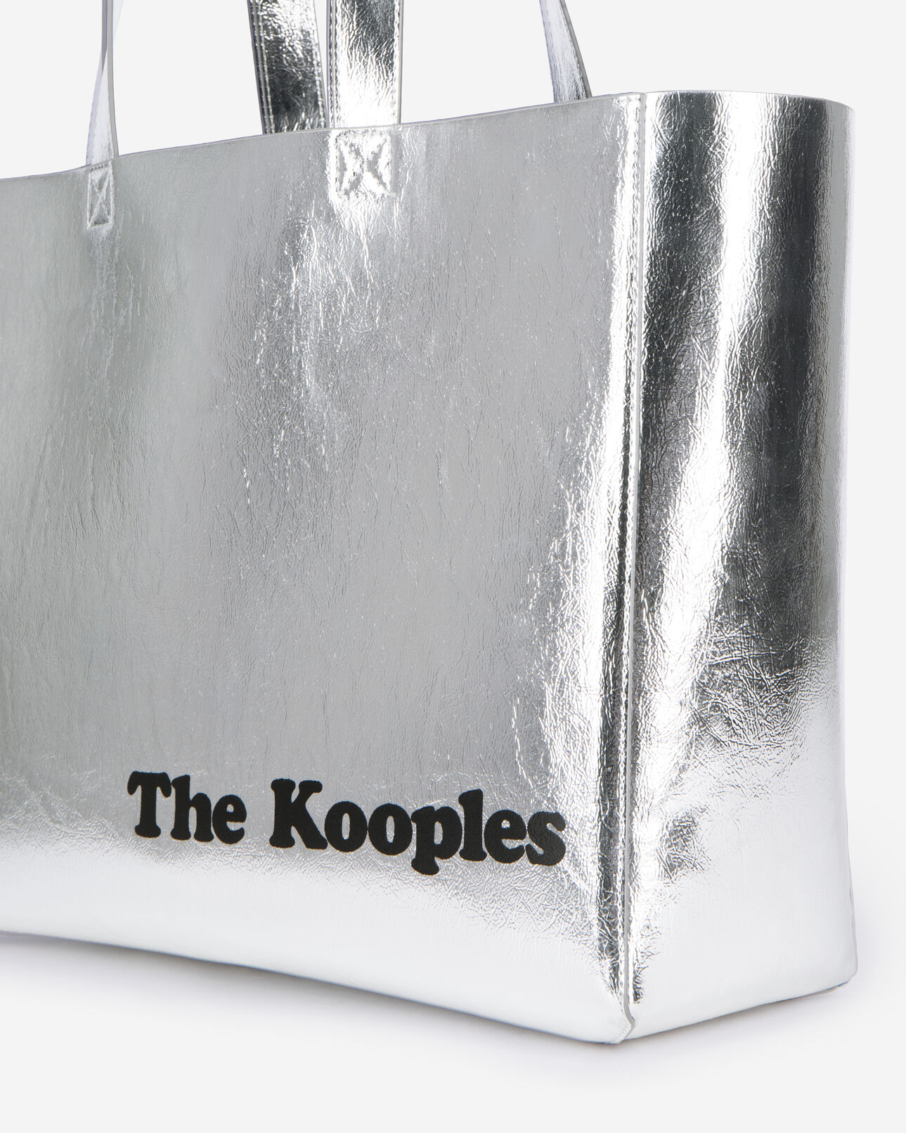 The Kooples MUJER SILVER bolsa de la compra plateada efecto piel