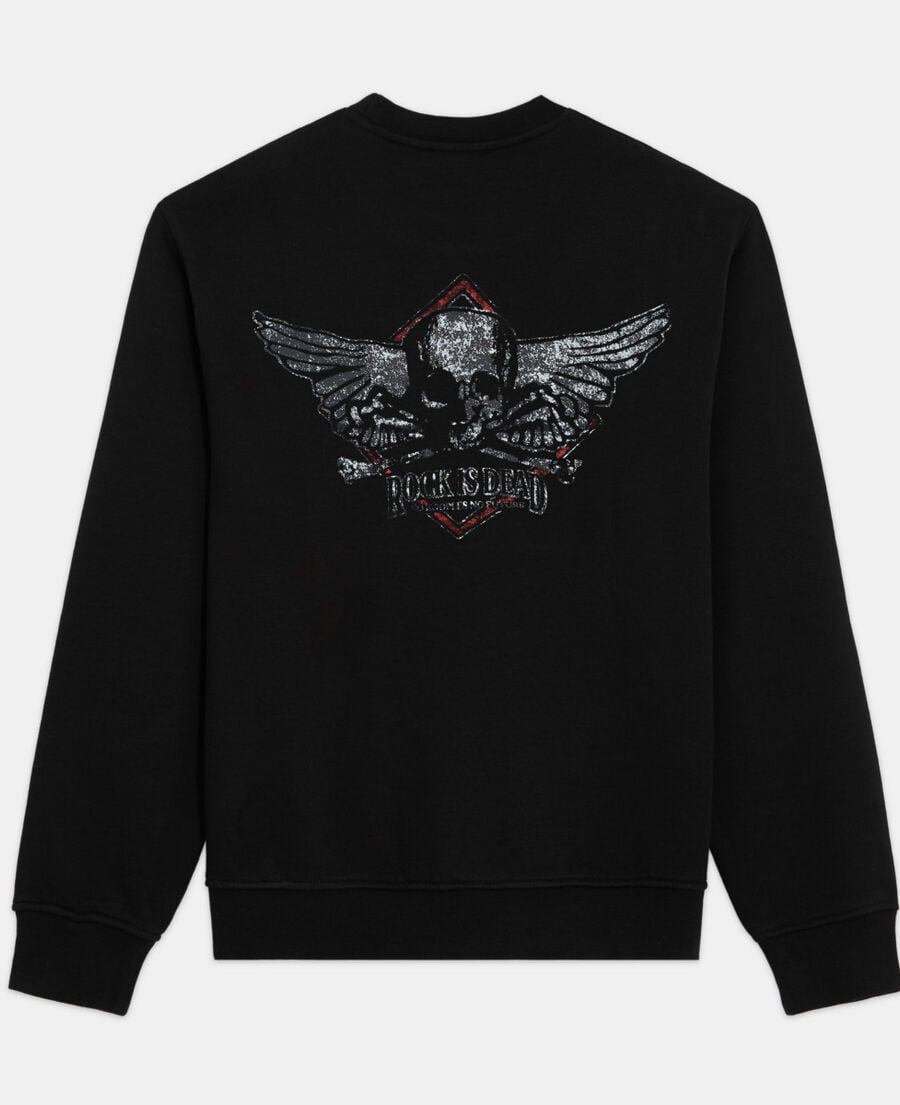 black sweatshirt with screen print