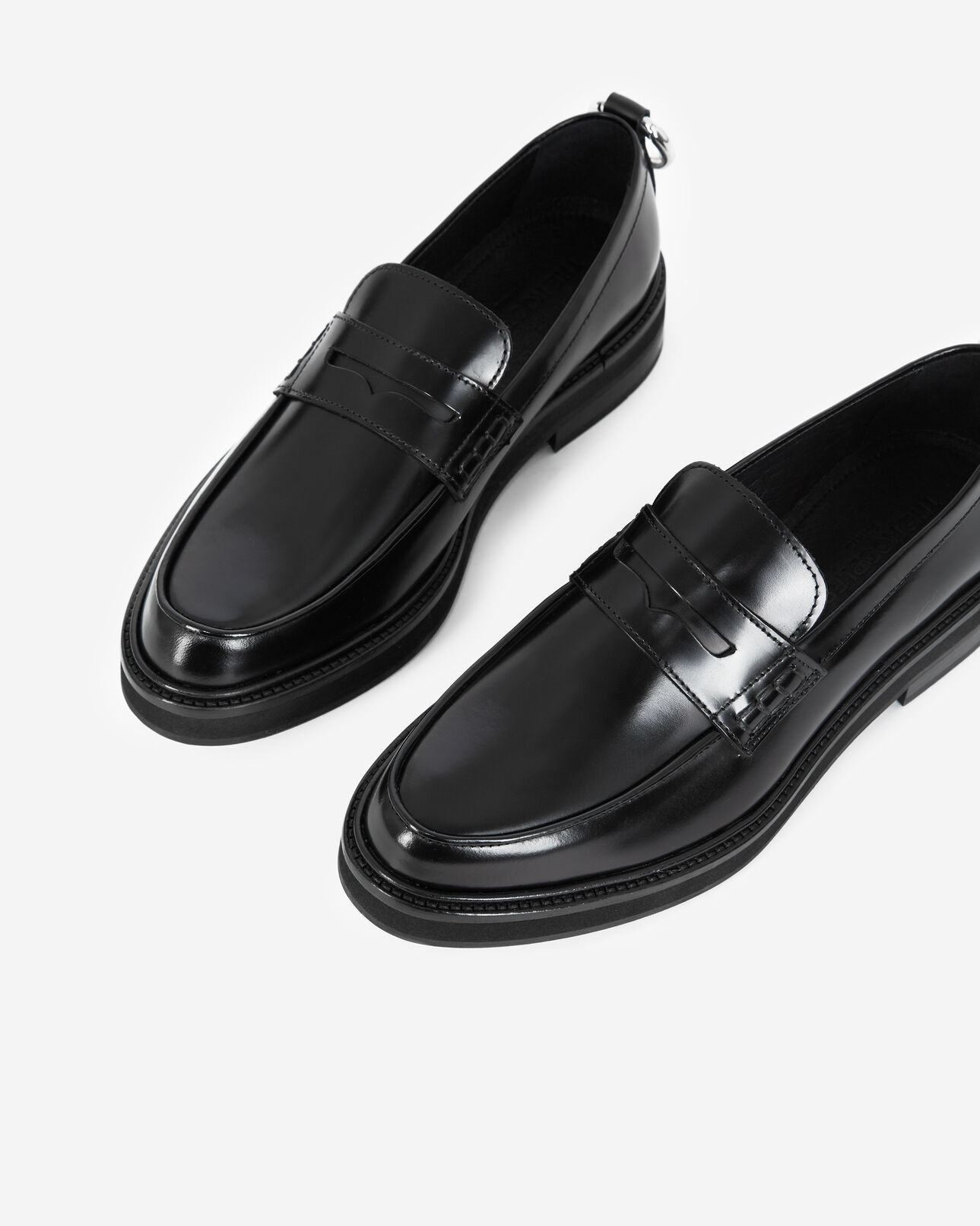 The Kooples DAMEN BLACK mokassins schwarz glacé-leder dick