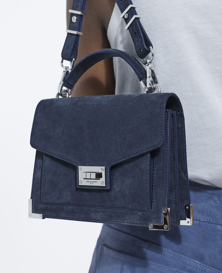 sac emily small en cuir bleu