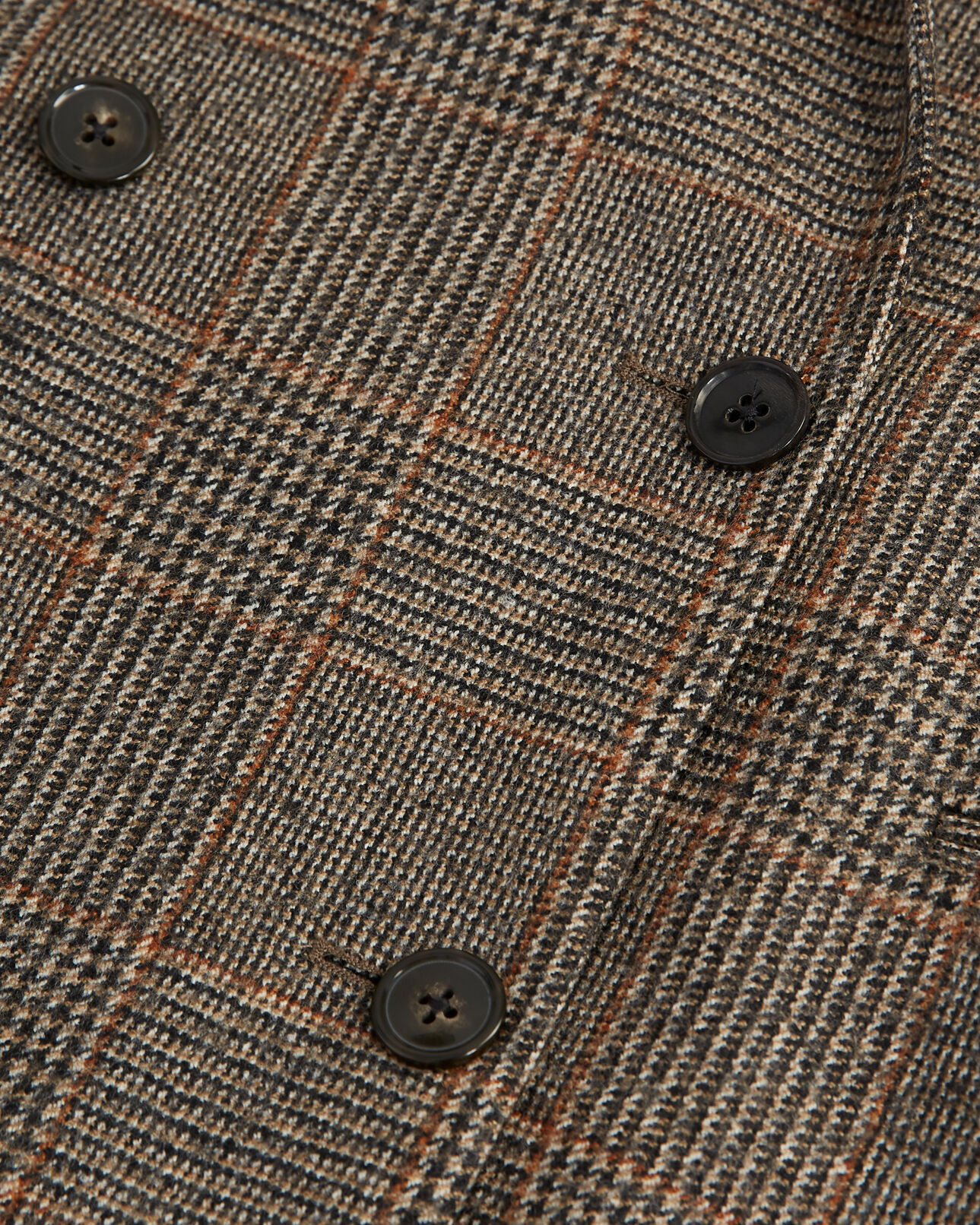 The Kooples WOMEN BLACK BROWN buttoned brown check wool jacket