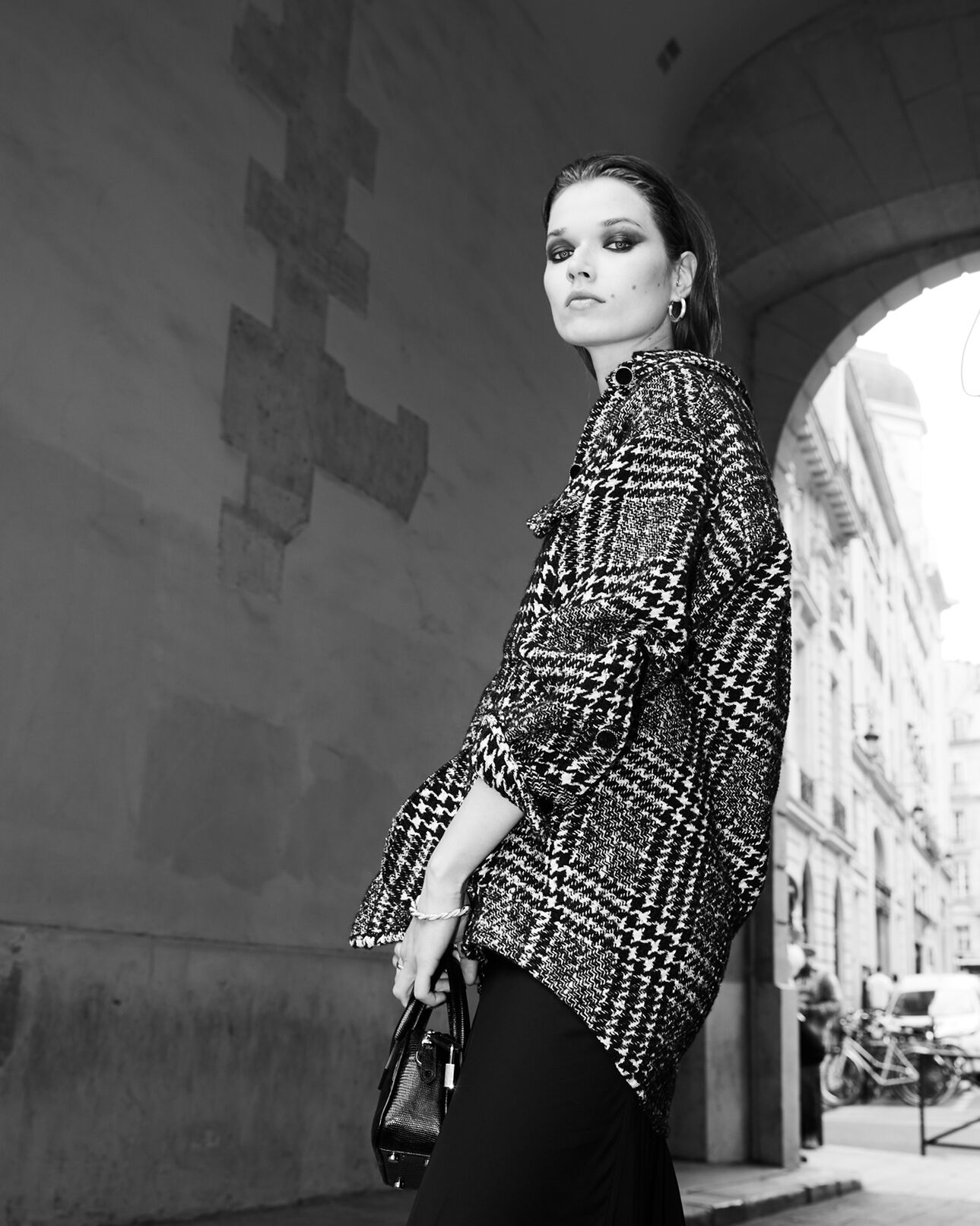 The Kooples FEMME ECRU BLACK chemise oversize femme à carreaux