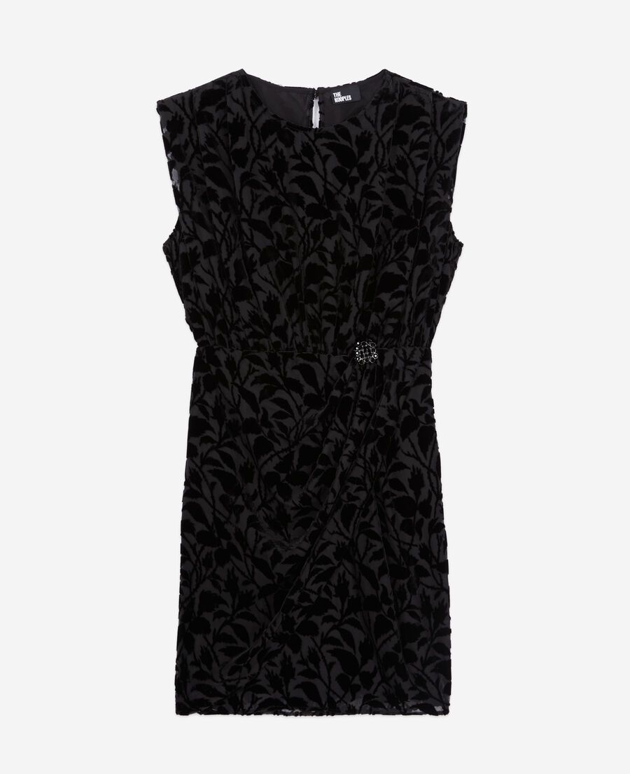 short black devoré velvet dress