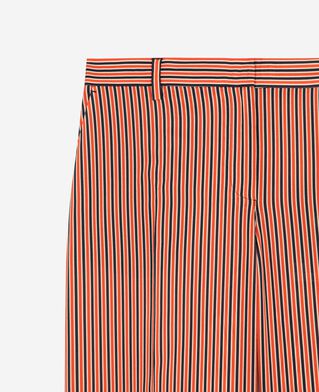 The Kooples F DARK NAVY / FIRE RED wide-leg pants with red and blue stripes