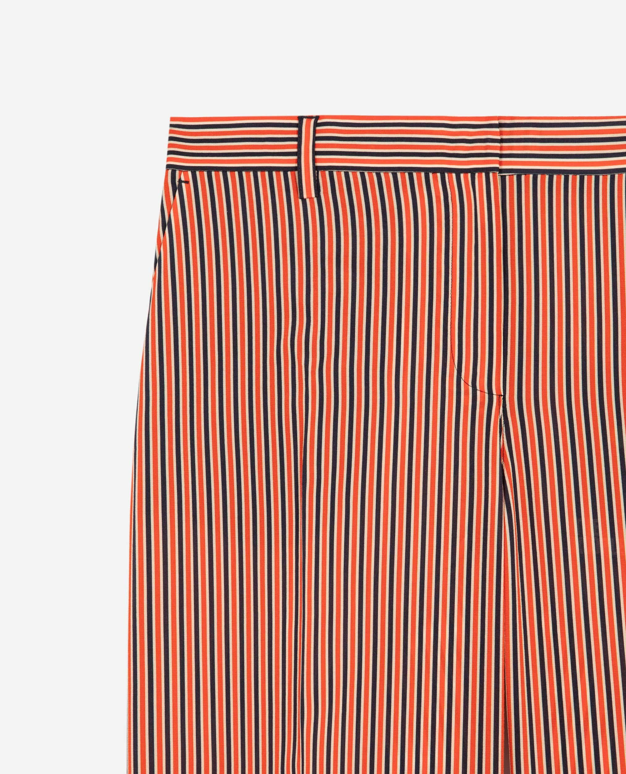 Wide-leg pants with red and blue stripes, DARK NAVY / FIRE RED, hi-res image number null