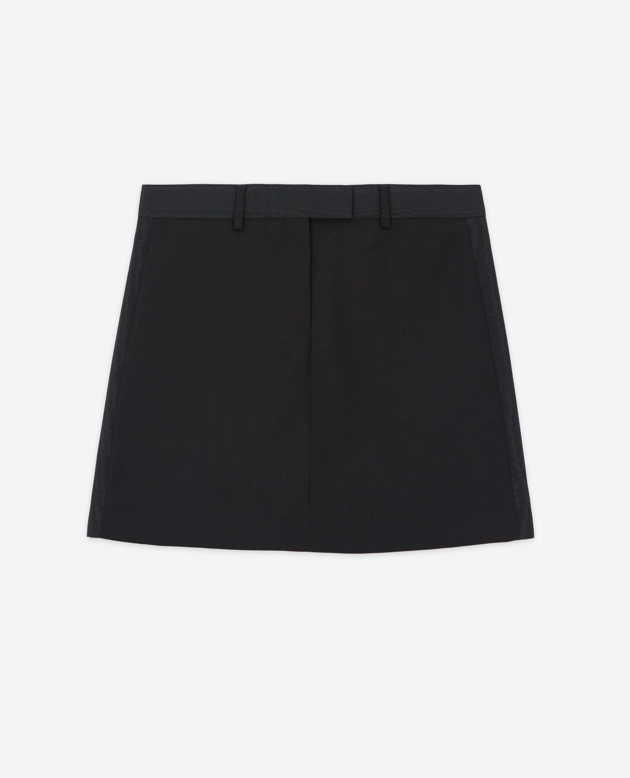 Jupe courte en laine noire, BLACK, hi-res image number null