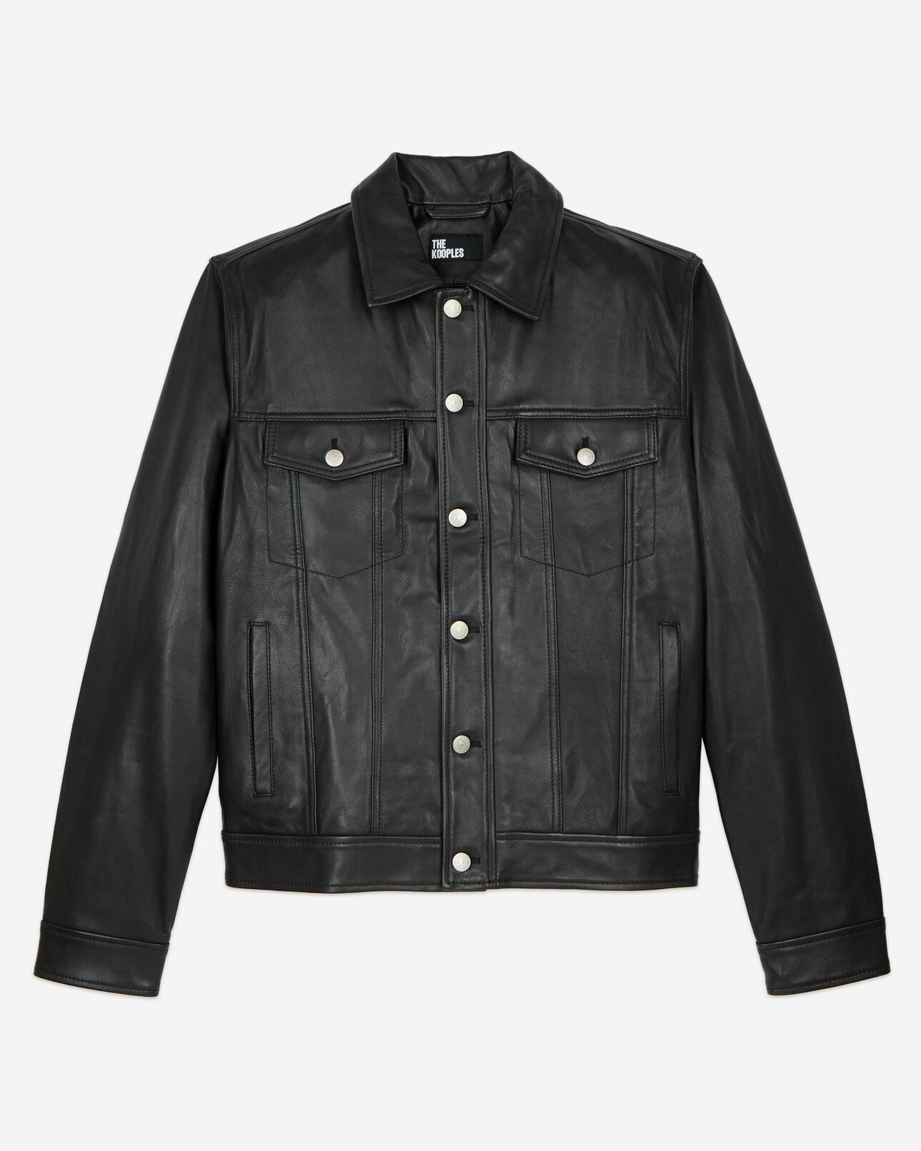 The Kooples MEN BLACK black leather jacket