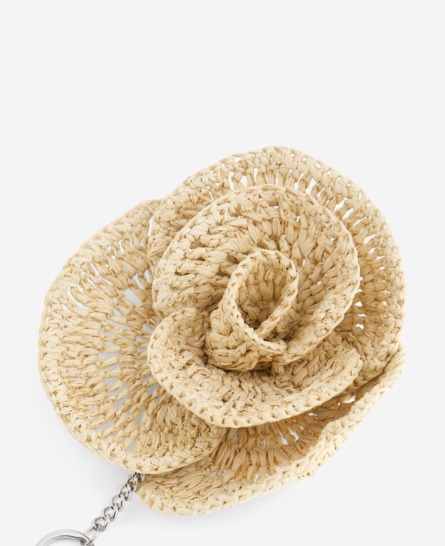 The Kooples FEMME ECRU bijou de sac fleur en raphia &eacute;cru