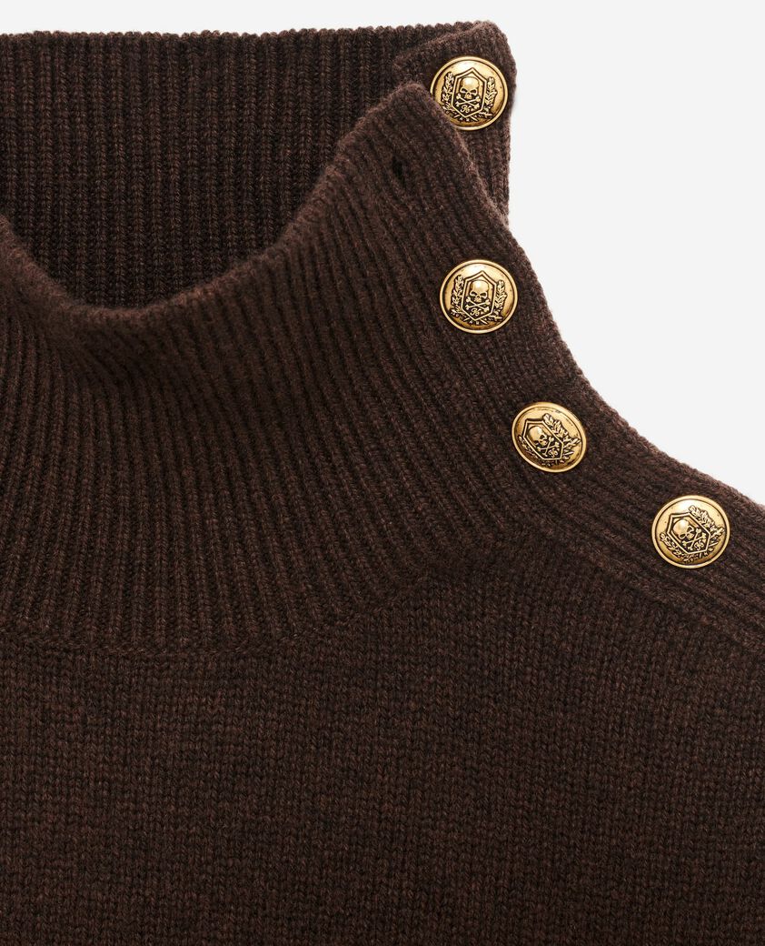 The Kooples WOMEN BROWN short dress in brown wool