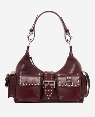 The Kooples F BORDEAUX amelia bag in burgundy cracked leather