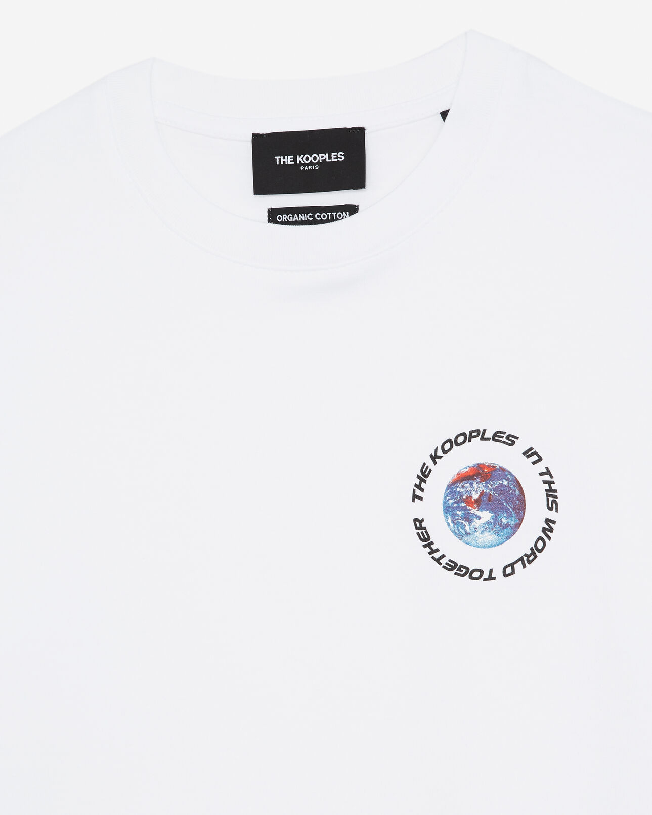 The Kooples WOMEN WHITE white cotton t-shirt with planet logo