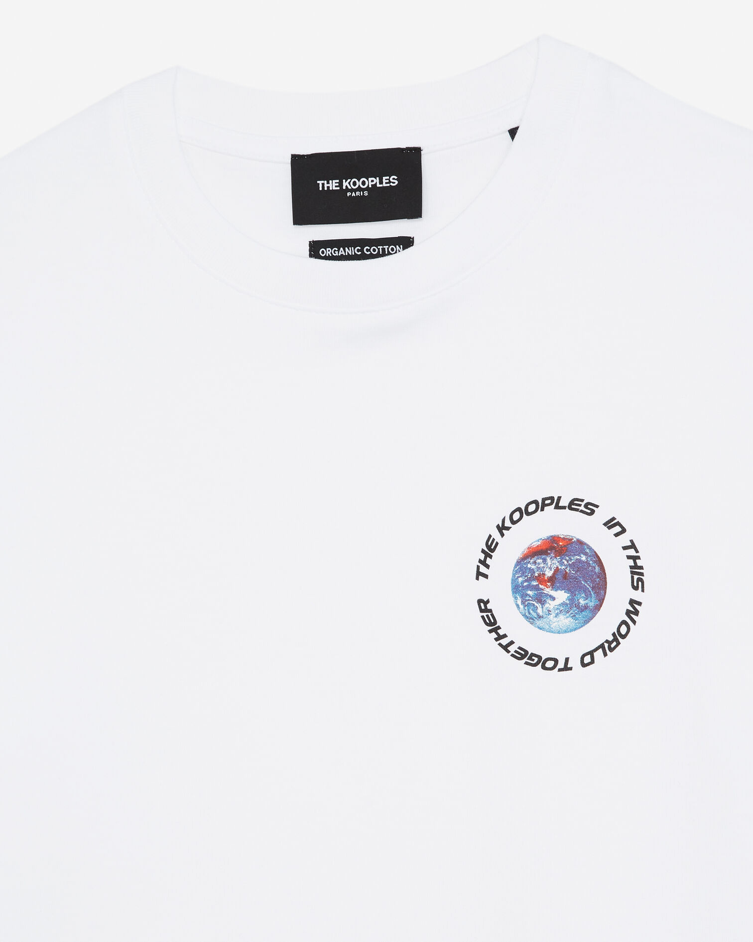White cotton T-shirt with planet logo, WHITE, hi-res image number null