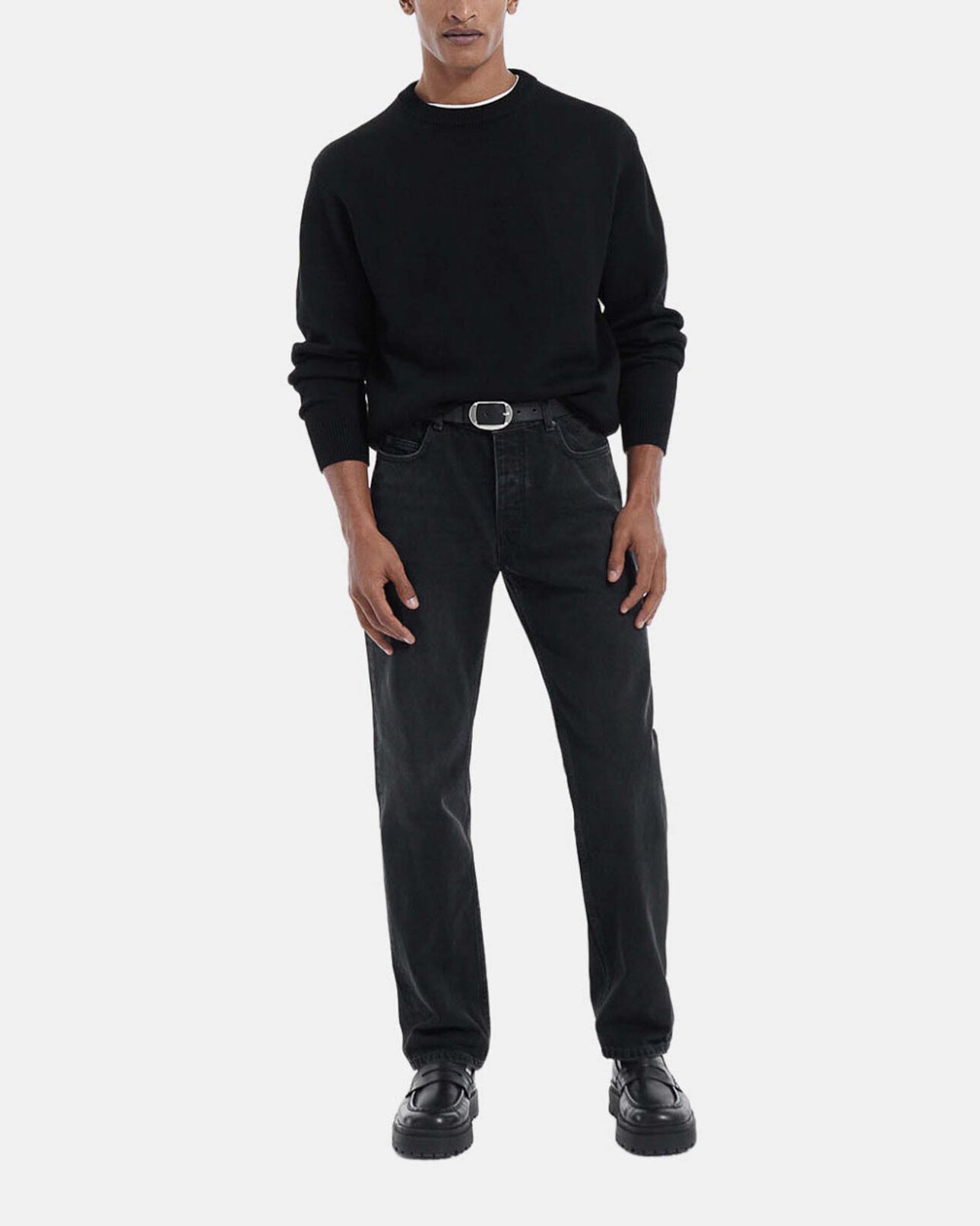 The Kooples HOMBRE BLACK jersey negro punto redondo triple banda