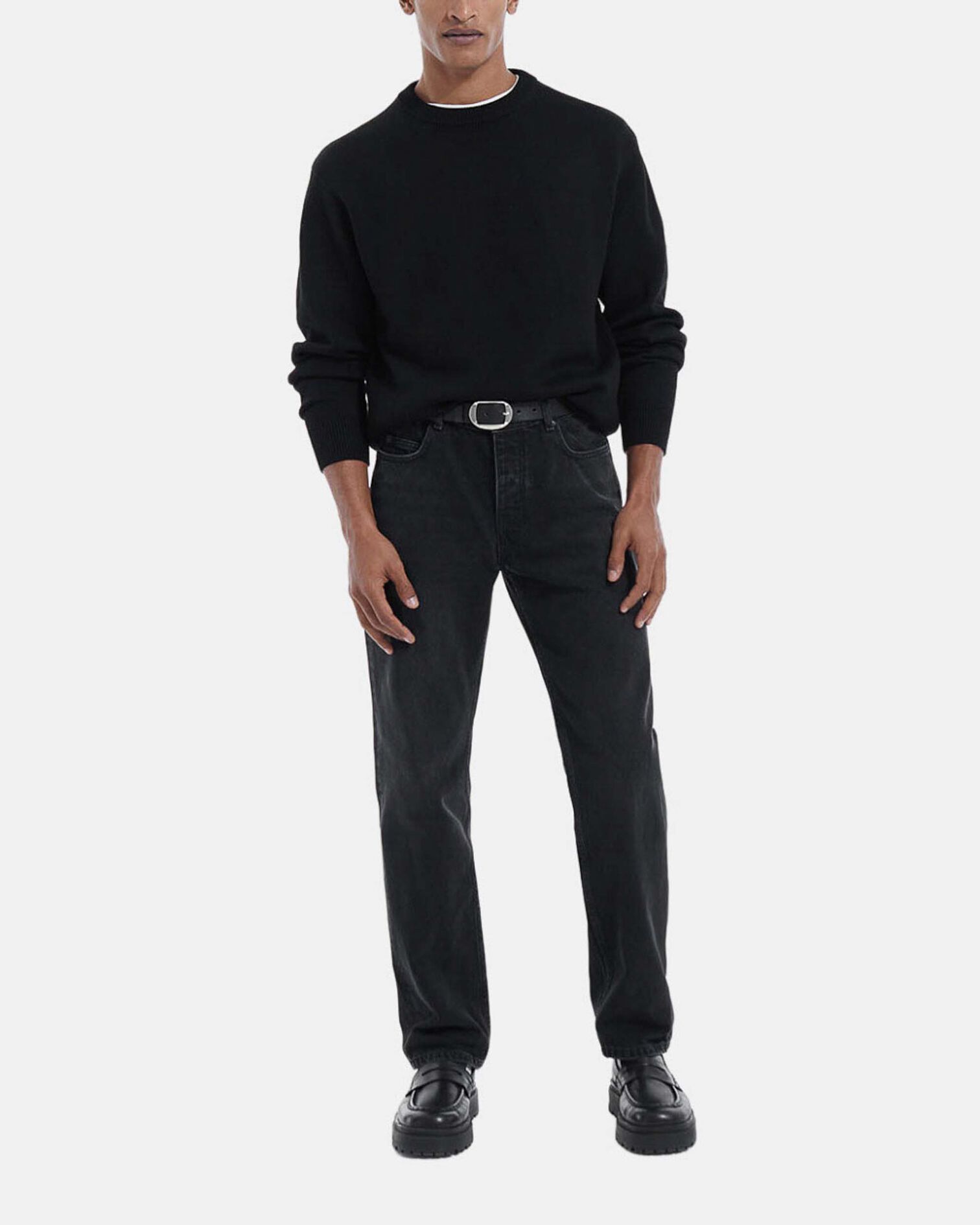 Jersey negro punto redondo triple banda, BLACK, hi-res image number null