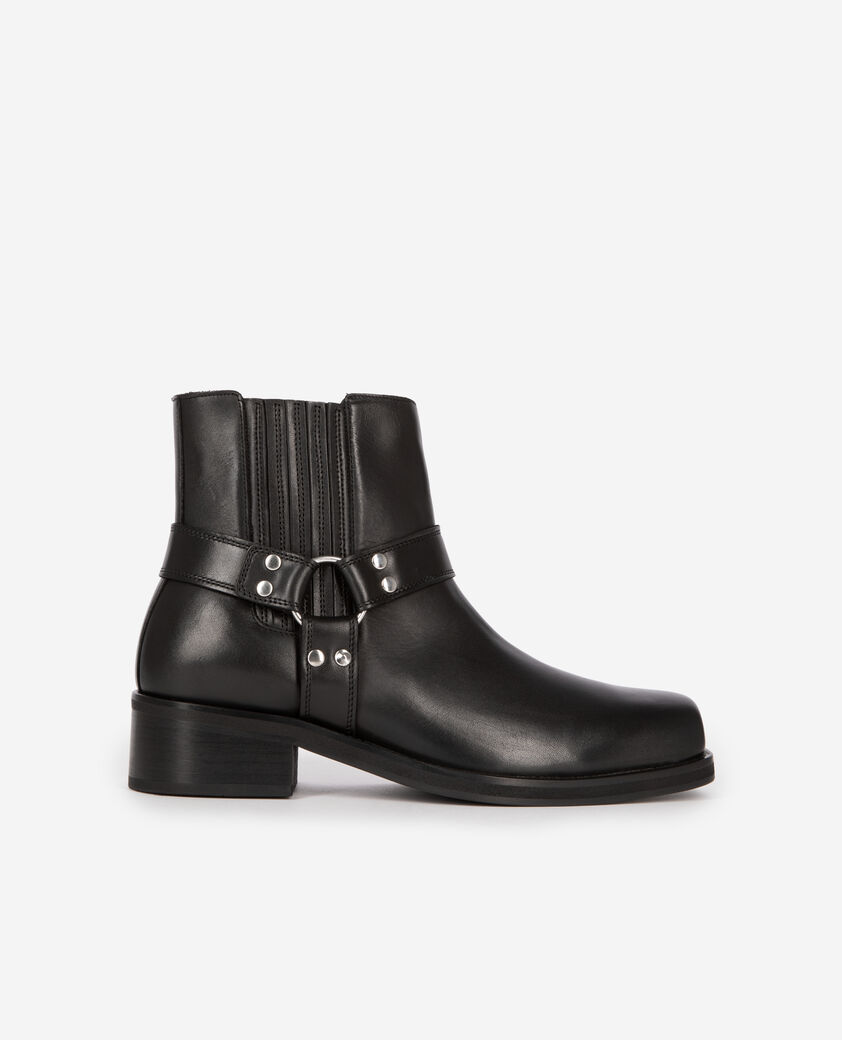 The Kooples HOMME BLACK bottines avec sangles en cuir noir