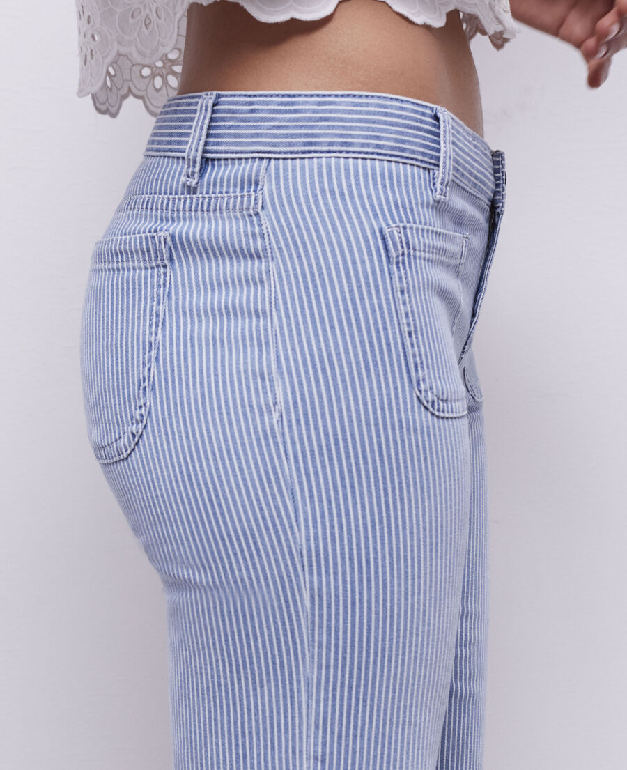 blue and white striped jeans