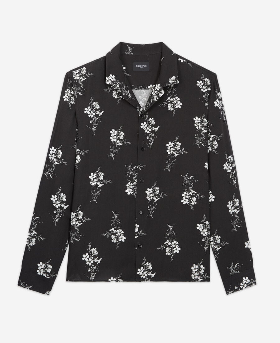 The Kooples MEN BLACK WHITE floral shirt