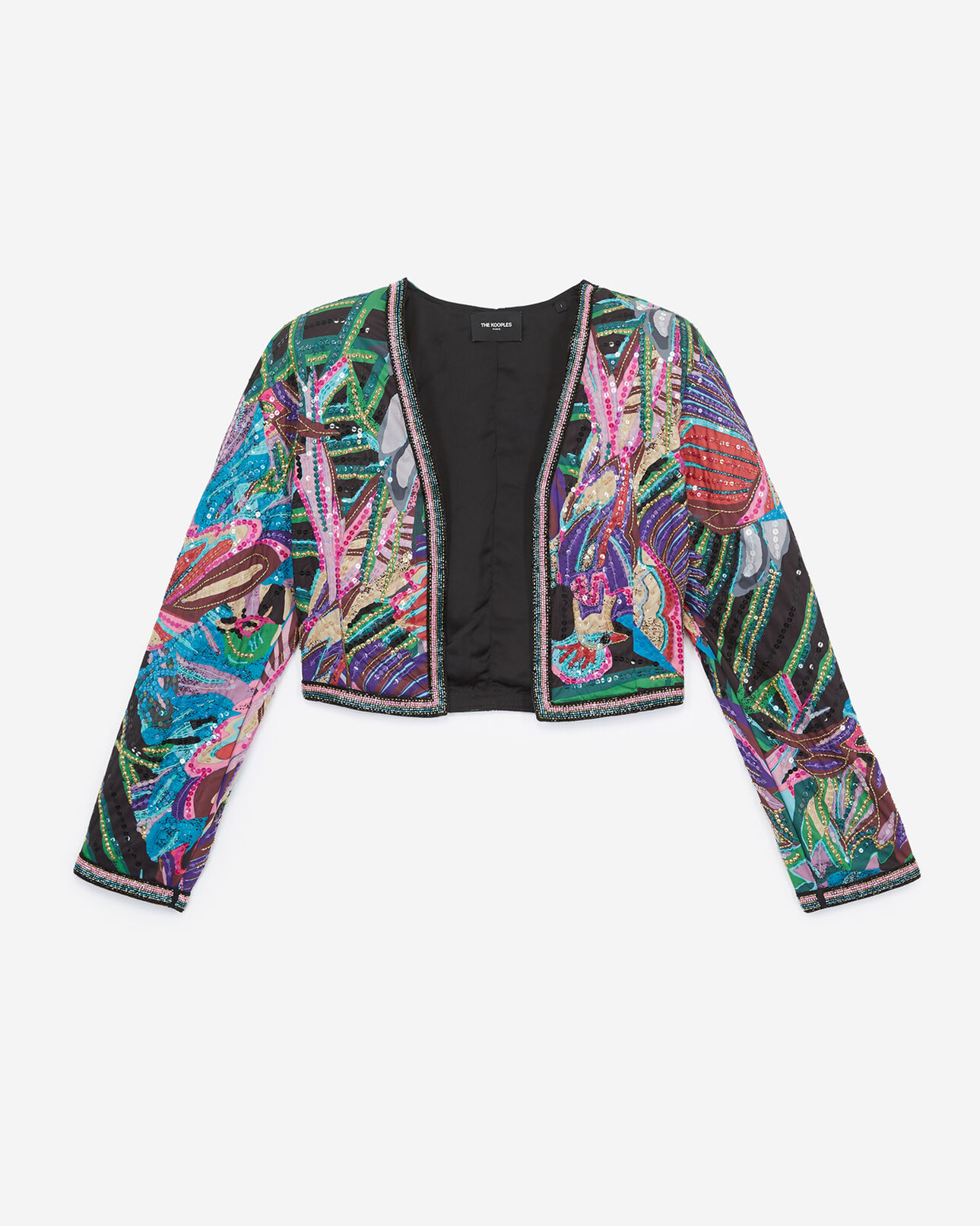 The Kooples FEMME MULTICOLOR veste à imprimé perroquet et paillettes