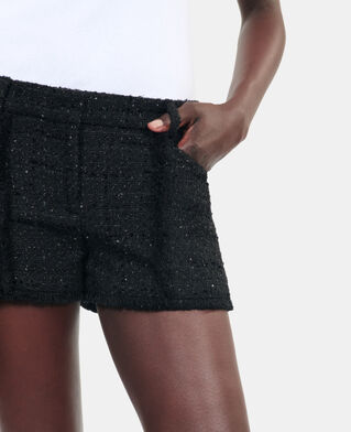 The Kooples WOMEN BLACK black tweed shorts