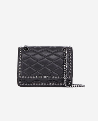 The Kooples F BLACK black joy quilted leather bag with chain