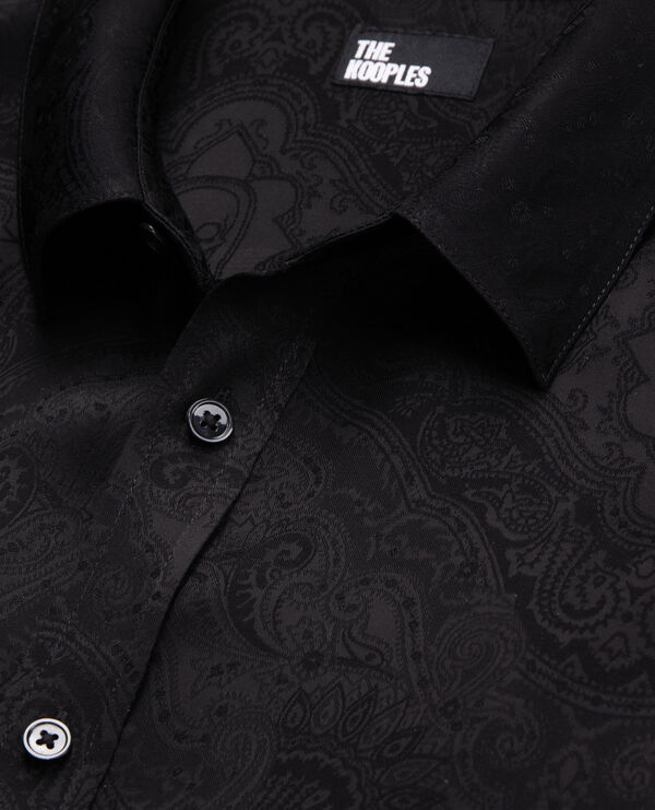 The Kooples MEN BLACK black jacquard shirt with skulls