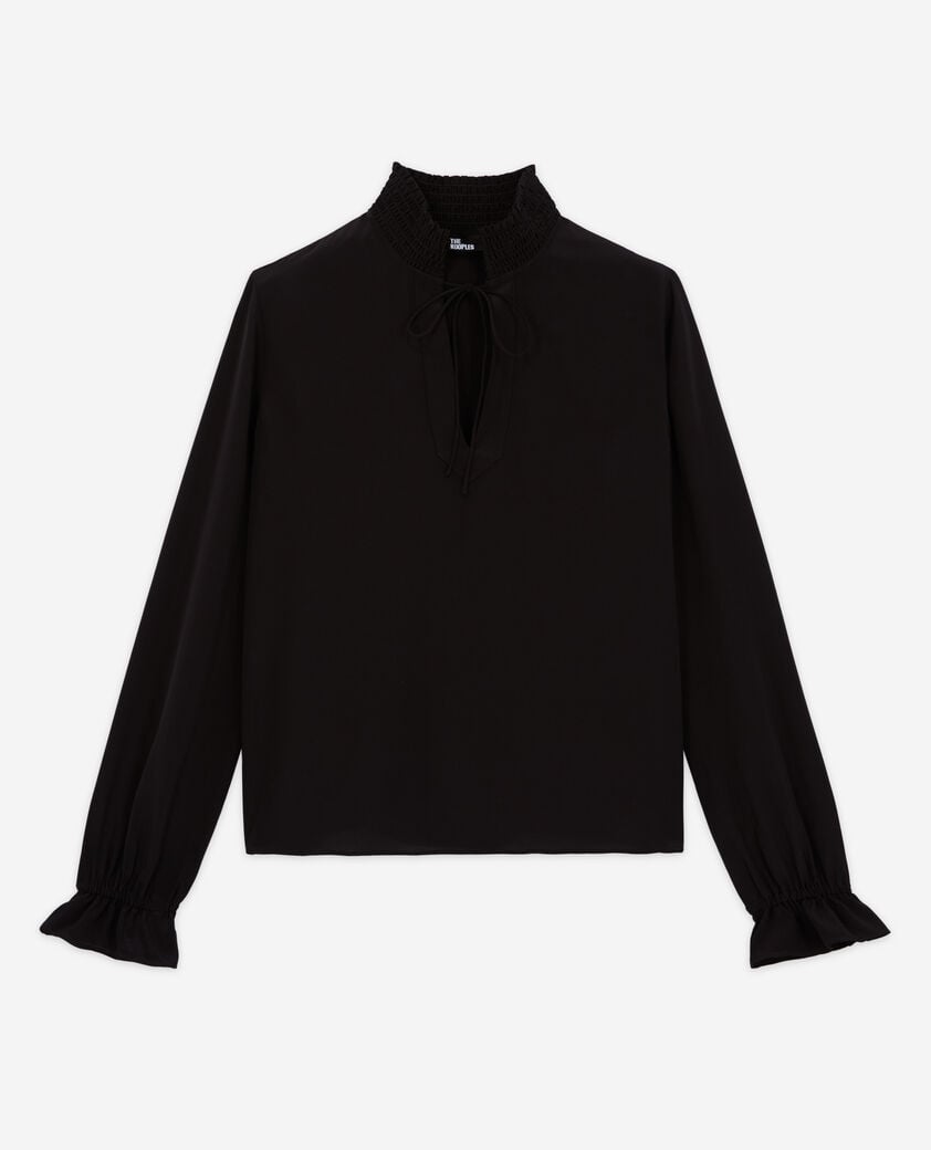The Kooples FEMME BLACK blouse en soie noire