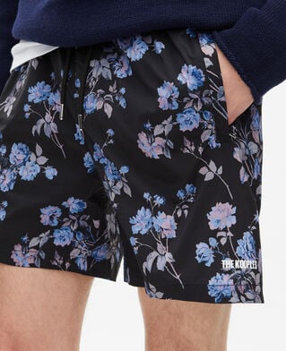 The Kooples HERREN BLACK BLUE schwarzer badeanzug mit blumenmuster