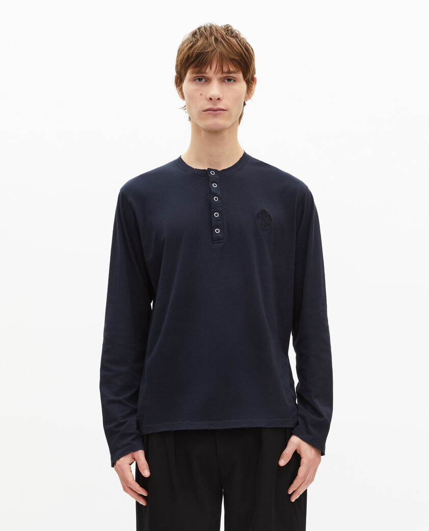 The Kooples H DARK NAVY long-sleeved navy t-shirt