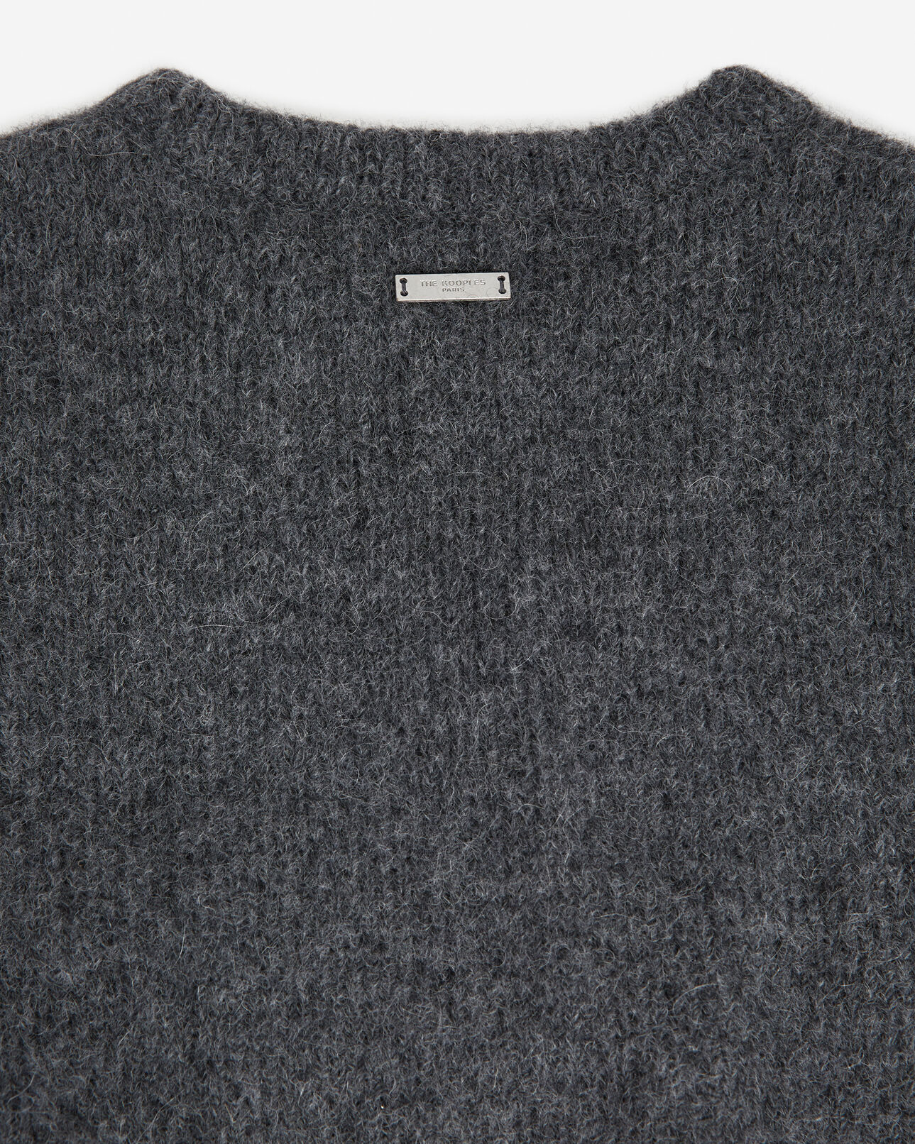 The Kooples WOMEN GRIS CLAIR alpaca wool gray sweater with shoulder gather