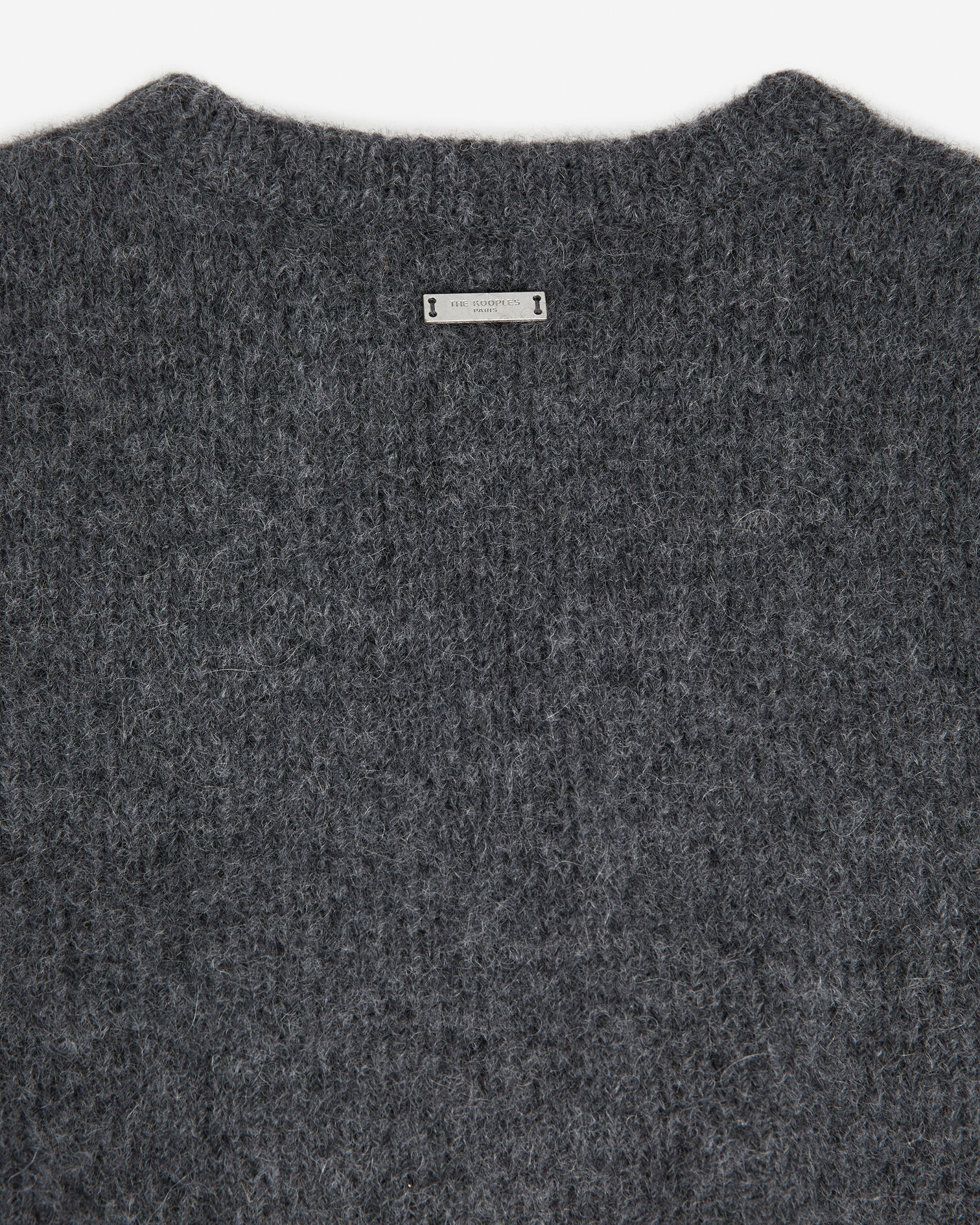 Alpaca wool gray sweater with shoulder gather, GRIS CLAIR, hi-res image number null