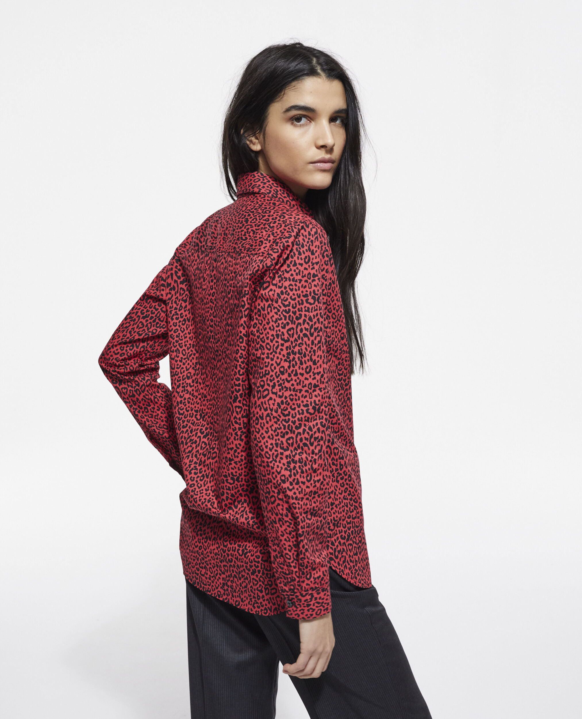 Warehouse red sales leopard print top