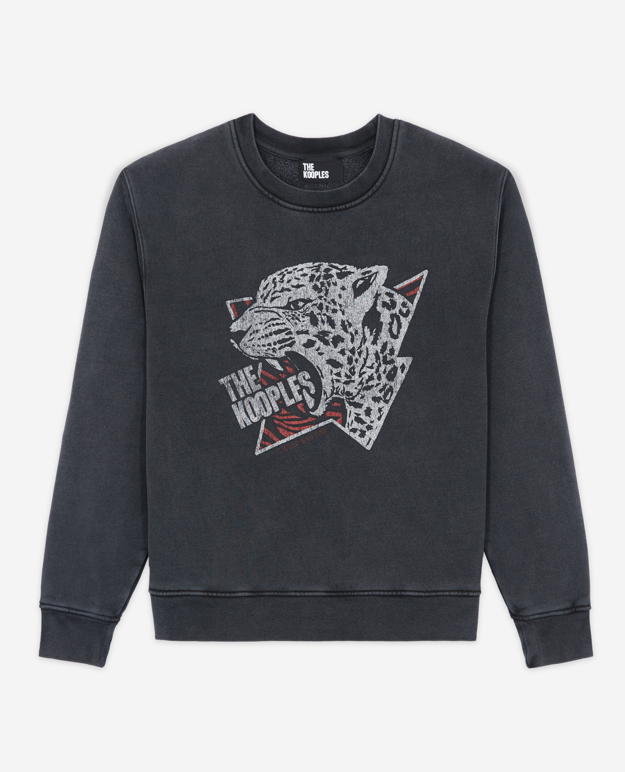 Black sweatshirt with a tiger screen print