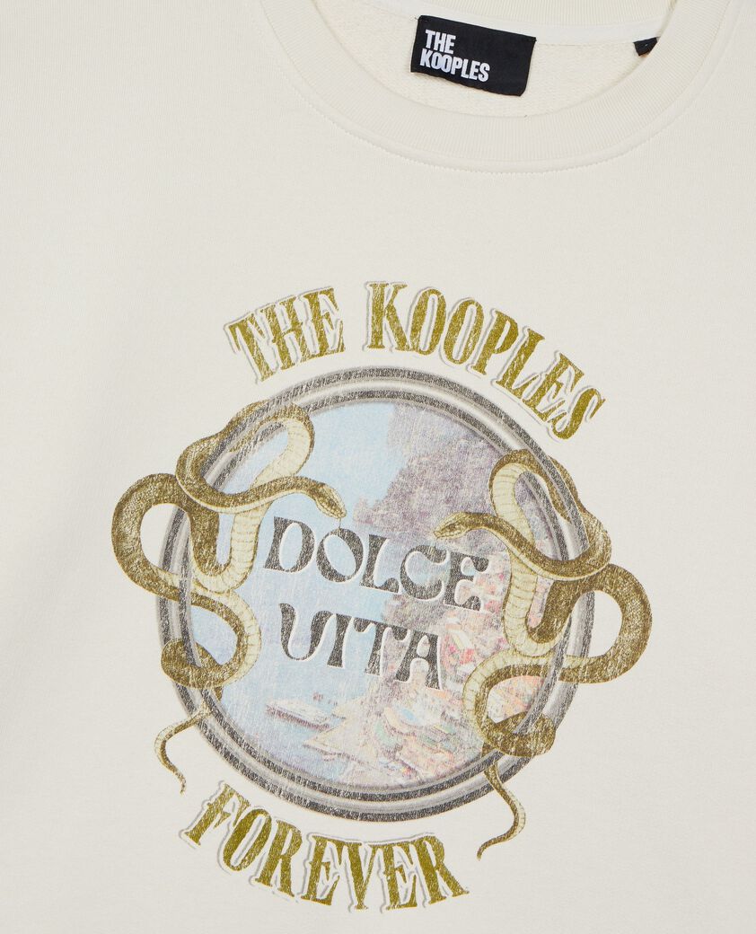 The Kooples FEMME LIGHT BEIGE sweatshirt avec s&eacute;rigraphie beige