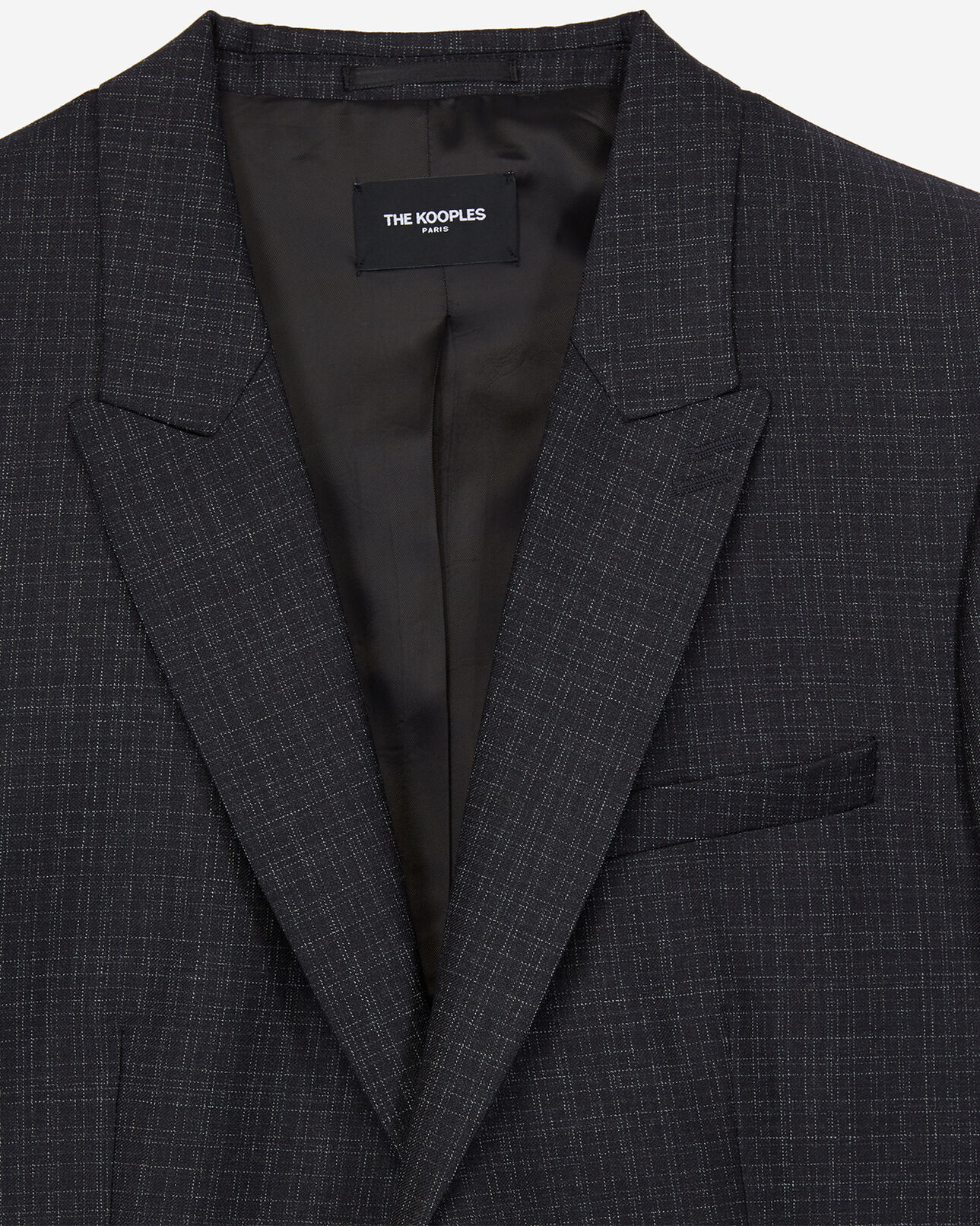 The Kooples MEN BLACK black wool suit jacket with white stripes
