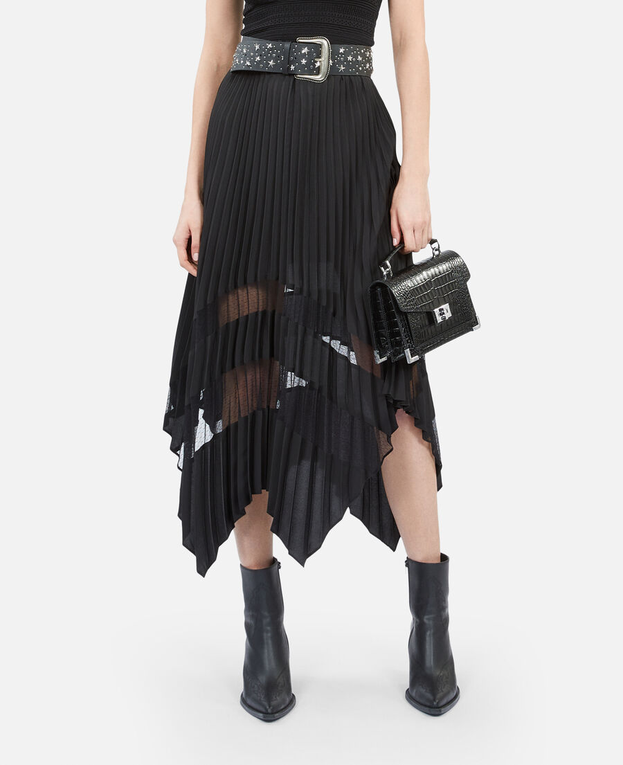 long black pleated skirt