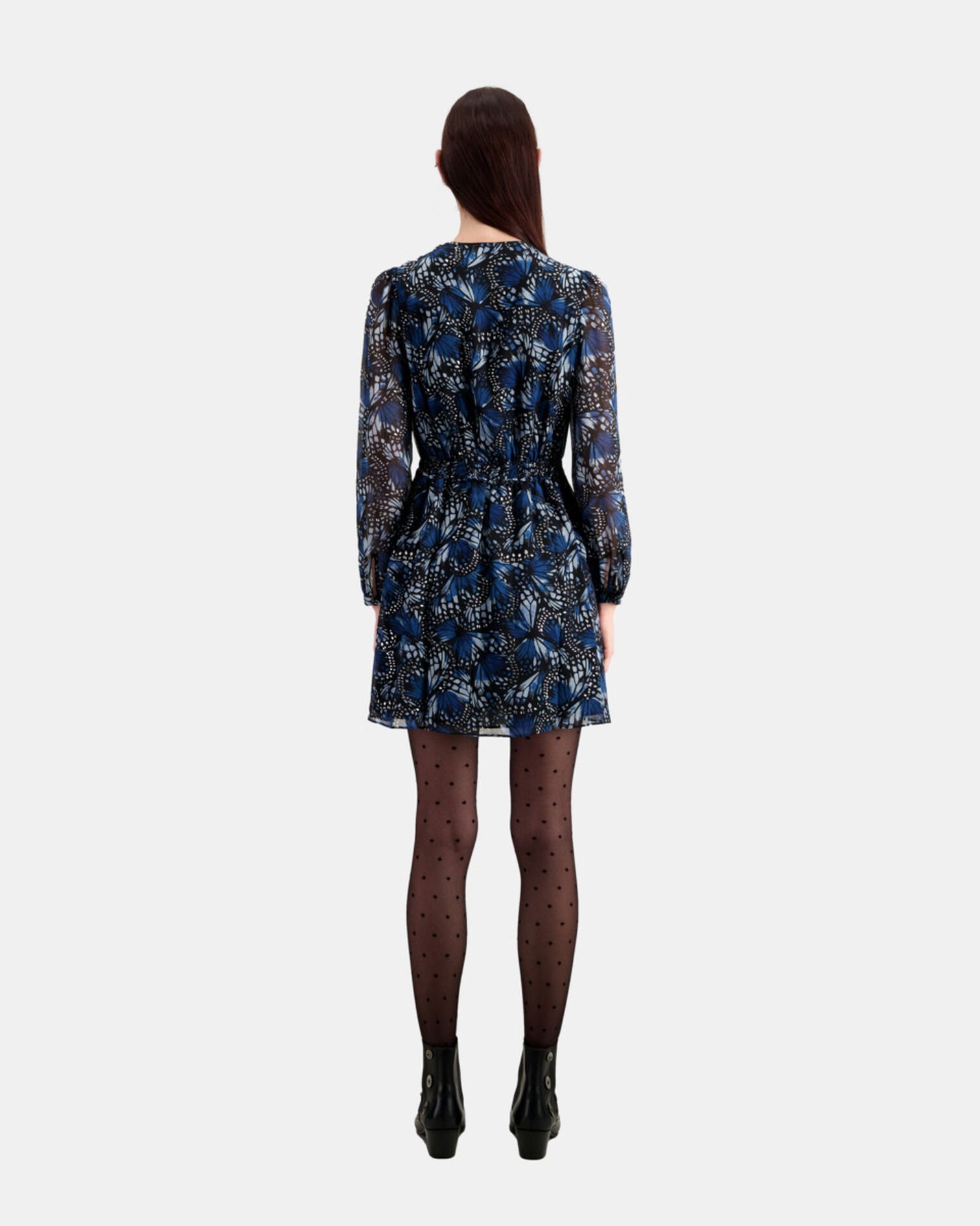 Kurzes Kleid mit Print, BLUE, hi-res image number null