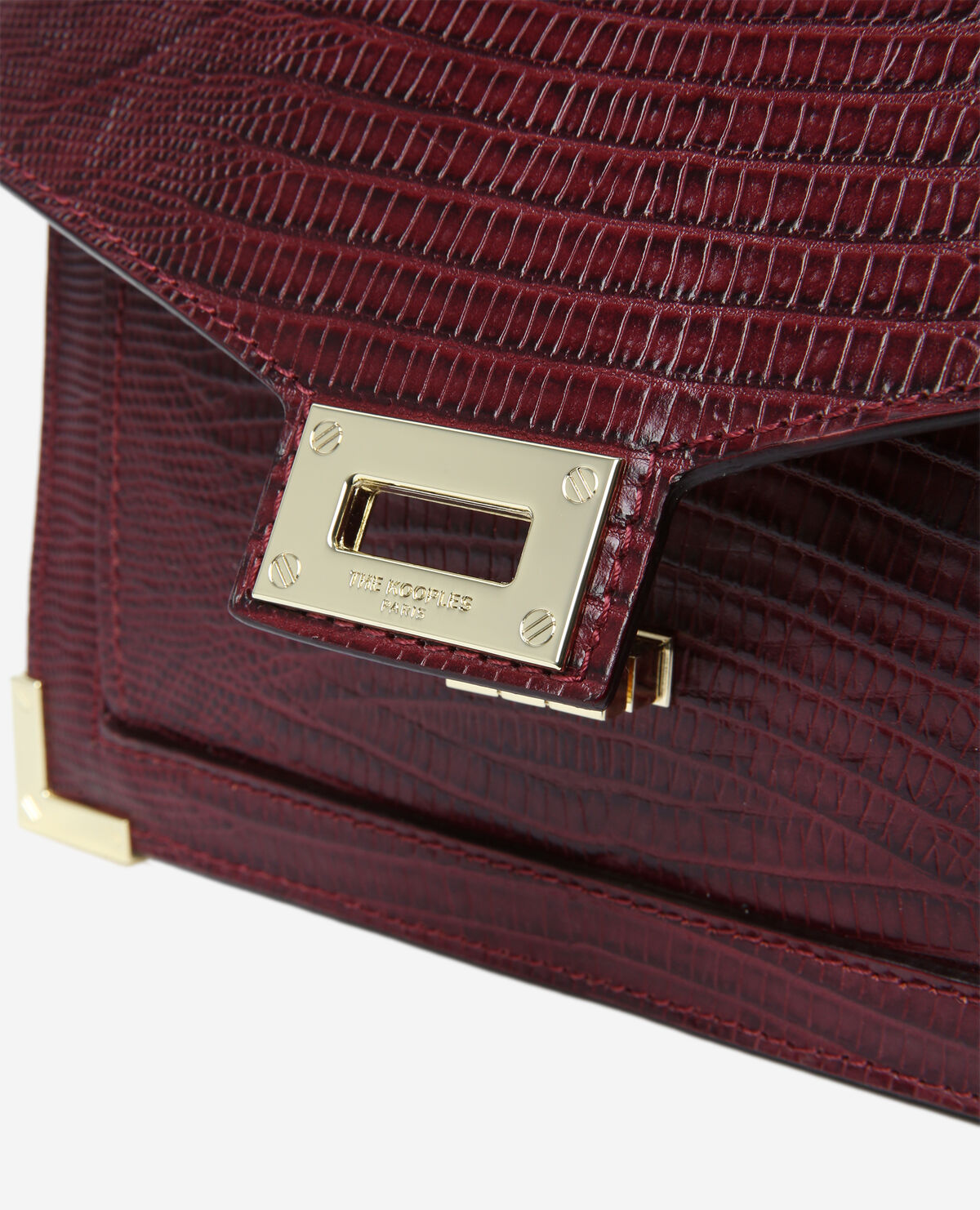 Mini lizard print Emily bag with golden metalware The Kooples Women